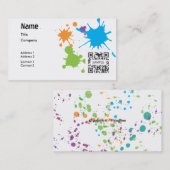 名刺のテンプレートの一般的なペンキの(ばちゃばちゃ)跳ねる 名刺 (正面/裏面)