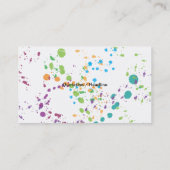 名刺のテンプレートの一般的なペンキの(ばちゃばちゃ)跳ねる 名刺 (裏面)