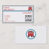 名刺のテンプレートの共和党員象 名刺 (正面/裏面)