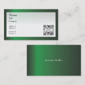名刺のテンプレートの緑のストライプのボーダー 名刺 (正面/裏面)