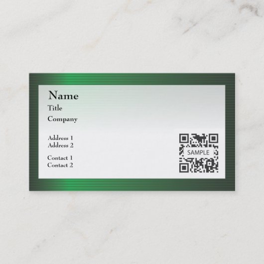 名刺のテンプレートの緑のストライプのボーダー 名刺 (正面)