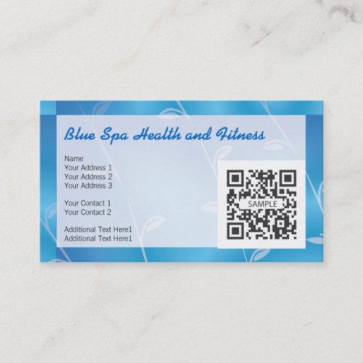 名刺のテンプレートの青のスパ 名刺 (正面)