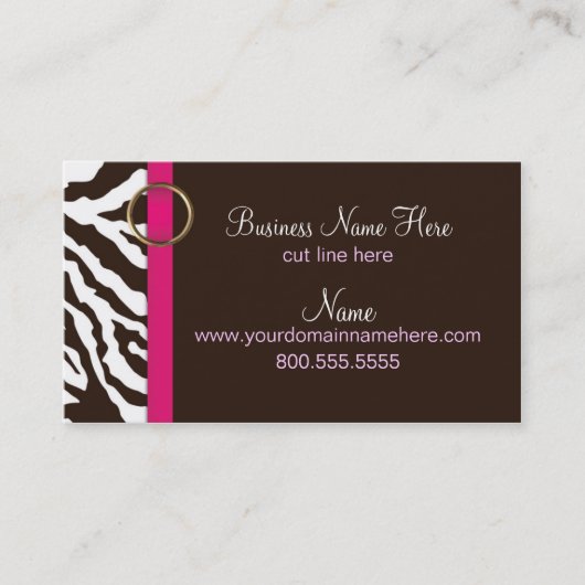 名刺のテンプレート**ブラウンのシマウマパターン 名刺 (正面)