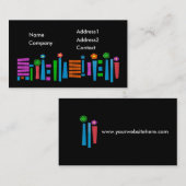 名刺のテンプレート-明るく着色されたデザイン 名刺 (正面/裏面)