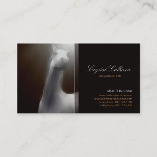 名刺のテンプレート-暗闇を絵を描いている馬 名刺 (正面)