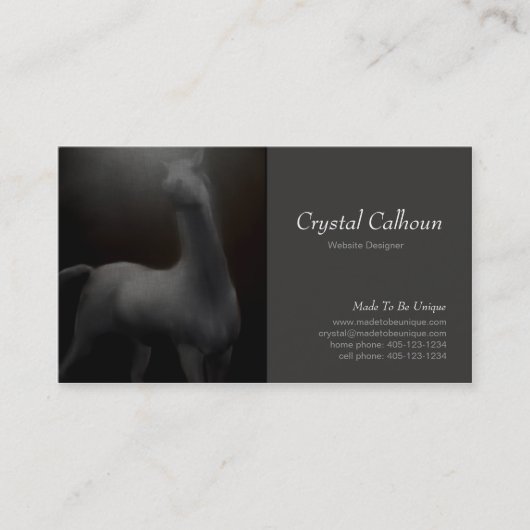 名刺のテンプレート-暗闇を絵を描いている馬 名刺 (正面)