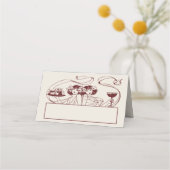 名刺のテー結婚ブルヴィンテージ プレイスカード (裏面)