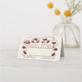 名刺のテー結婚ブルヴィンテージ プレイスカード (正面)