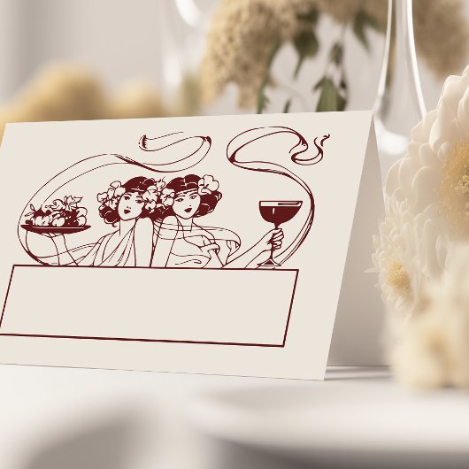 名刺のテー結婚ブルヴィンテージ プレイスカード