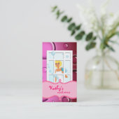 名刺のピンクの泡のブロンドヘアをクリーニング 名刺 (スタンド正面)