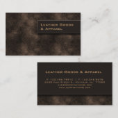 名刺のブラウンの革青銅 名刺 (正面/裏面)