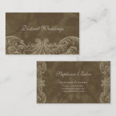 名刺のブラウン旧式なバラのウェディングプランナー 名刺 (正面/裏面)