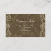 名刺のブラウン旧式なバラのウェディングプランナー 名刺 (裏面)