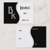 名刺のプロファイルシンプル白黒 名刺 (正面/裏面)