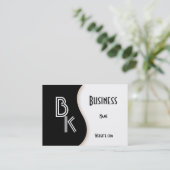 名刺のプロファイルシンプル白黒 名刺 (スタンド正面)