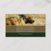 名刺のプロフィールのハイエナのサファリ 名刺 (裏面)