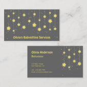 名刺のベビーシッターをするエレガントなきらめく星 名刺 (正面/裏面)