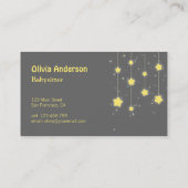 名刺のベビーシッターをするエレガントなきらめく星 名刺 (裏面)