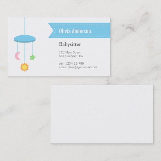 名刺のベビーシッターをするモダンなハンガーのおもちゃ 名刺 (正面/裏面)