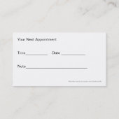 名刺のマッサージ 予約カード (裏面)