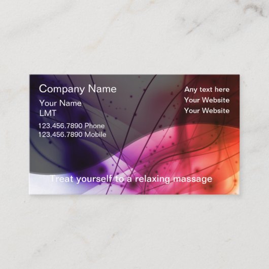 名刺のマッサージ 予約カード (正面)