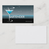 名刺のマルティーニバーテンダーをするガラス 名刺 (正面/裏面)