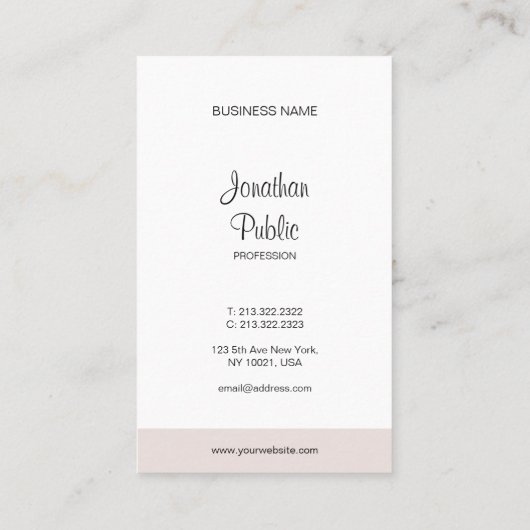 名刺のモダンシンプルエレガントスクリプト 名刺 (裏面)