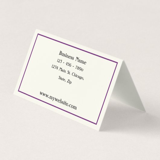 名刺のラベンダーのアイリスを折り返して下さい 名刺 (裏面)