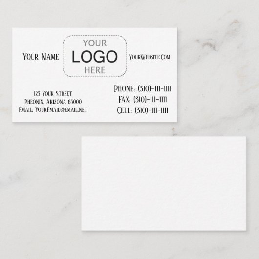 名刺のレイアウト 名刺 (正面/裏面)