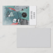 名刺のレトロの世紀半ばのイラストレーション 名刺 (正面/裏面)