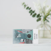 名刺のレトロの世紀半ばのイラストレーション 名刺 (スタンド正面)