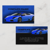 名刺のロイヤルブルーのスポーツ・カー 名刺 (正面/裏面)