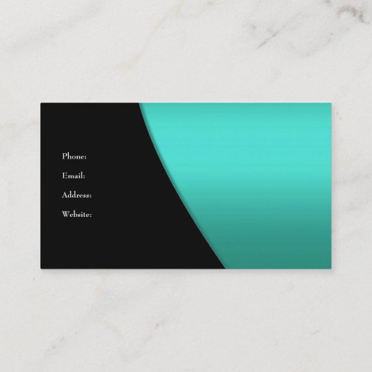 名刺の会社エレガントティール（緑がかった色）ブラックフローラ 名刺 (裏面)