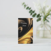 名刺の会社金ゴールドブロンズ抽象芸術 名刺 (スタンド正面)