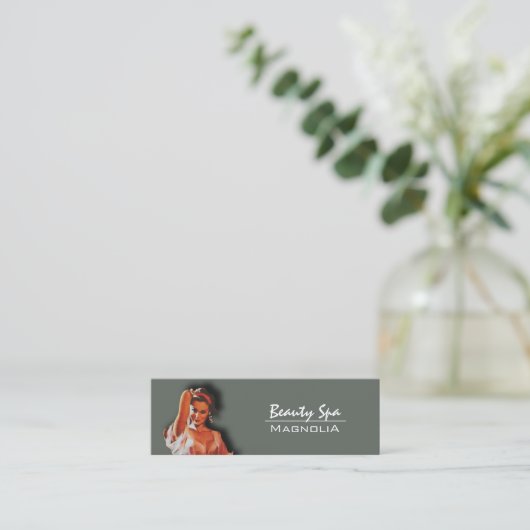 名刺の価格ラベル-美しいスパ スキニー名刺 (スタンド正面)