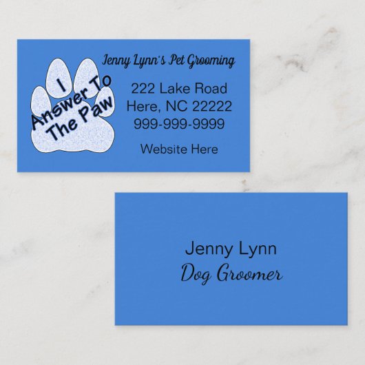 名刺の前足に答える 名刺 (正面/裏面)