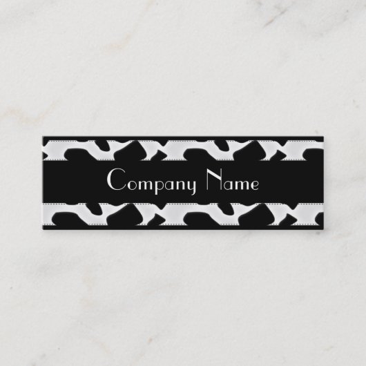 名刺の動物牛プリント白黒肌 スキニー名刺 (正面)