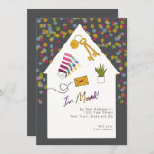 名刺の変更カラフルを移動した 招待状 (正面/裏面)