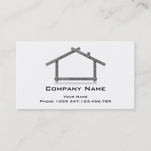 名刺の家の金属のメートル用具 名刺 (正面)