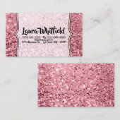 名刺の幾何学的バラ金ゴールドグリッター 名刺 (正面/裏面)