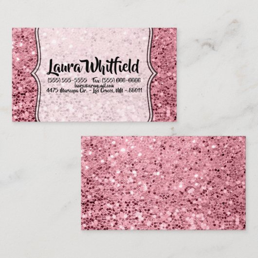 名刺の幾何学的バラ金ゴールドグリッター 名刺 (正面/裏面)