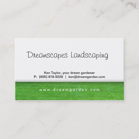 名刺の後の前に造園の雑草 名刺 (正面)