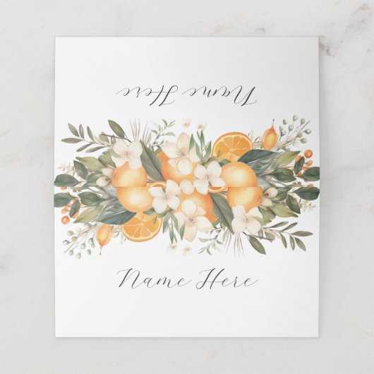 名刺の折り畳結婚みブライダル花模様果実 プレイスカード (外部開封)