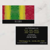 名刺の抽象的なラスタの赤い黄色緑 名刺 (正面/裏面)