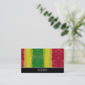 名刺の抽象的なラスタの赤い黄色緑 名刺 (スタンド正面)