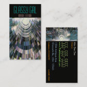 名刺の抽象芸術ガラス状Galのディスコの球の青 名刺 (正面/裏面)