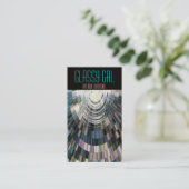 名刺の抽象芸術ガラス状Galのディスコの球の青 名刺 (スタンド正面)