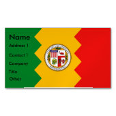 名刺の旗つきロサンゼルス磁石 マグネット名刺 (正面)