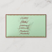 名刺の横のタンポポおよびハチドリ 名刺 (裏面)