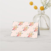 名刺の水結婚色の花模様 プレイスカード (裏面)